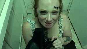 Tears of Joy: Degraded Redhead Slave Gulps Cum from Master's Boot