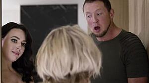 Big tits mature milf granny takes anal threesome pounding from tenant's monster cock and wife