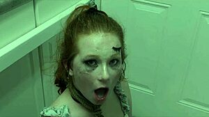 Tears of Joy: Degraded Redhead Slave Gulps Cum from Master's Boot
