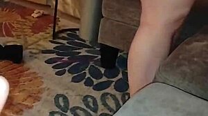 Slutty wife deepthroats hubby's monster cock gags chokes then creampie fucks