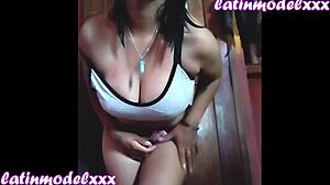 curvy latina model flaunts delicious huge natural tits for fans