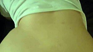 Homemade couple bends her big ass over sofa for deep doggystyle pounding, moans echo loud