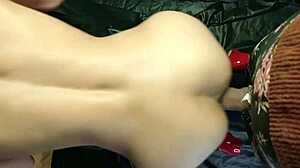 husband unloads cum on wife's saggy tits while she's dressed as man pov creampie slut