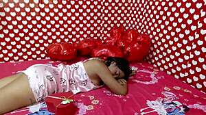 its valentines day and im fucking my big tit latina with tons of creampie love