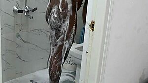 Lucky Asian Boy Feels Milf's Big Tits in Steamy Shower