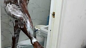 Lucky Asian Boy Feels Milf's Big Tits in Steamy Shower