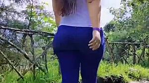 big booty babe rocks tight jeans seductively