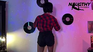 damn this cute 80s brunette teases her pussy masturbating solo for boyfriend toys