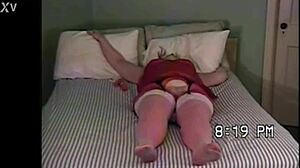 Curvy Wife Explodes in Multiple Pantyhose Orgasms