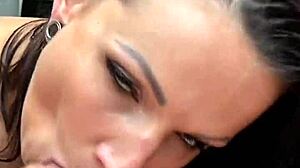 oh damn this big tits babe sucks cock deep throats rims balls and swallows cum in casting