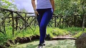 big booty babe rocks tight jeans seductively