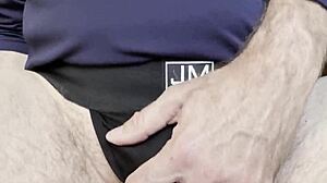 huge 13.5 inch girth anal toy stretches solo guy's gaping ass