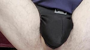 huge 13.5 inch girth anal toy stretches solo guy's gaping ass