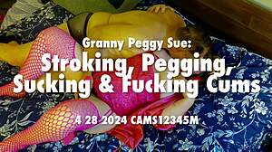 Granny Peggy Sue Strokes Pegs Sucks and FUCKS Till She CUMS Hard