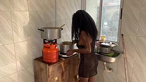 oh god my pussy squirts everywhere from huge cock pounding in kitchen