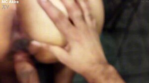 mc akira offers her juicy ass for anal creampie then sucks it clean in dirty bedroom romp