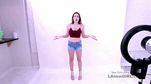 gorgeous brunette teen pounded hard in sofa modeling audition by horny daddy figure