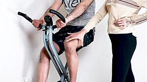 Dude this indian desi milf gets slammed hard by stranger mid-gym workout