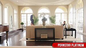 ebony havana ginger straps on and pounds chad diamond's tight ass hard