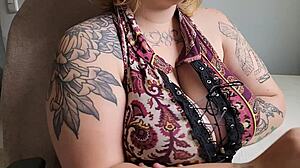 Office friend lets you stare at her huge saggy tits and hairy pussy