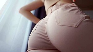 pov jeans facesitting teases your face before the dirty cum countdown