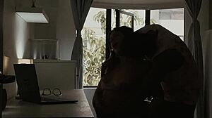 Curvy Porn Model Hooks Up with Tiny Roommate in Home Office