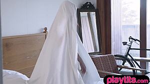 what if slender czech brunette model rips clothes to reveal petite hairy pussy and small tits?