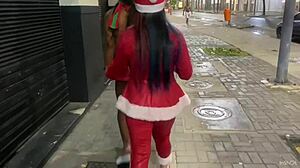 Friends Tease Big Cock Surprise During Holiday Fun Together