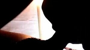under candlelight, these amateurs give a romantic deep blowjob at the wild party with big cocks everywhere