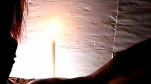 under candlelight, these amateurs give a romantic deep blowjob at the wild party with big cocks everywhere
