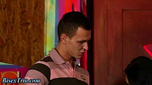 bisexual hunk pounds ass in hardcore threesome handjob orgy ride