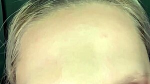 sissy slut kisses glossy lips while stroking in pink panties glasses