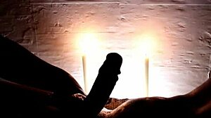 under candlelight, these amateurs give a romantic deep blowjob at the wild party with big cocks everywhere