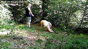 WALKING MY FAT PIG WHORE IN THE PARK FOR TOTAL HUMILIATION!!