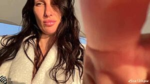 milf masturbates dirty talk orgasm on luxury yacht morning