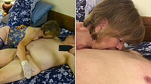 granny carmen gags on cock deepthroat swallows cum like slut