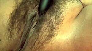 latina milf's hairy tight pussy vibrator quickie throbs before husband walks in