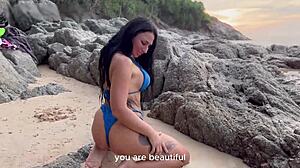 Beach Brunette Begs Stranger to Fill Her Pussy with Hot Vacation Cum