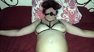 tied blindfolded to bed gagged waiting for stranger choke me