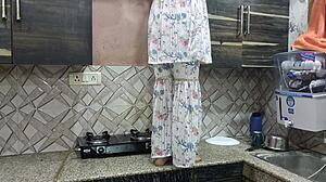 Desi Jija Pins Sali Bent Over Kitchen Counter Ripping Clothes for Hardcore Pussy Pounding with Dirty Hindi Talk