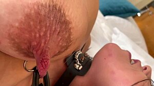 he plays so hard with my dark puffy nipples squeezin stretchin me in bondage ugh