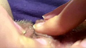 Huge clit throbs massively under fingers in extreme close-up jerk to squirting orgasm