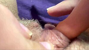Huge clit throbs massively under fingers in extreme close-up jerk to squirting orgasm