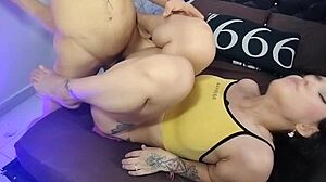 while my hot latina stepsis chats with her boyfriend on phone i'm pounding her tight pussy raw