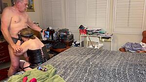 granny peggy sue pegs guy first time then gulps his hot cum mouthful pov