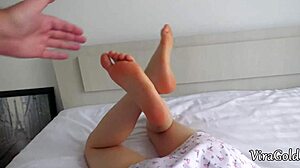 beautiful petite 18yo dakota with long hair sees big cock first time and gulps cumshot facial