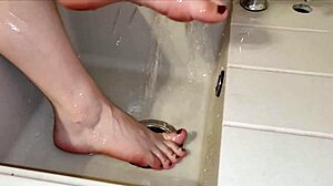 Housewife Delivers Incredible Joi Teasing Striped Panties Smelly Socks Dirty Feet Sink Upskirt Wet Pussy