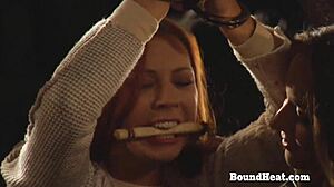 hey, watch this submissive slave oil up madame's big tits in lesbian domination??