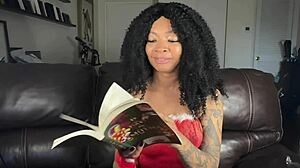 Hey Eva, reading Christmas stories got you flashing that curvy tattooed ass?