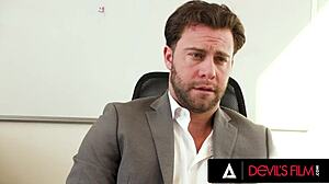Gorgeous Office Babe Jesse Pony Chokes on Boss Cock Before Rough Ass Pounding